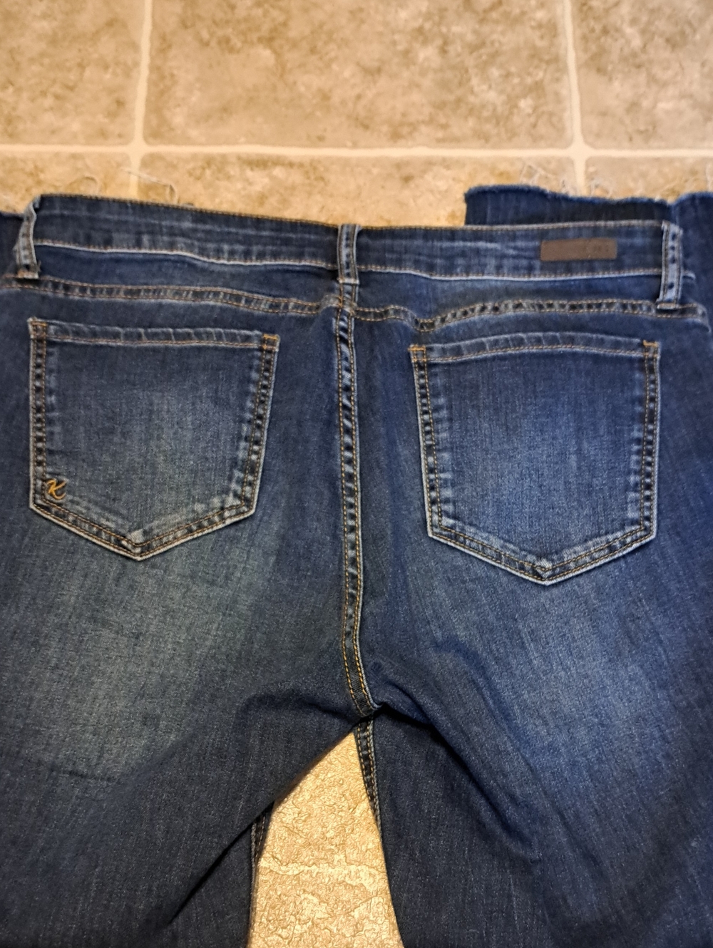 Kut from the Kloth Slim Straight Dark Blue Jeans. Size 12 Slouchy Boyfriend. - Picture 12 of 13